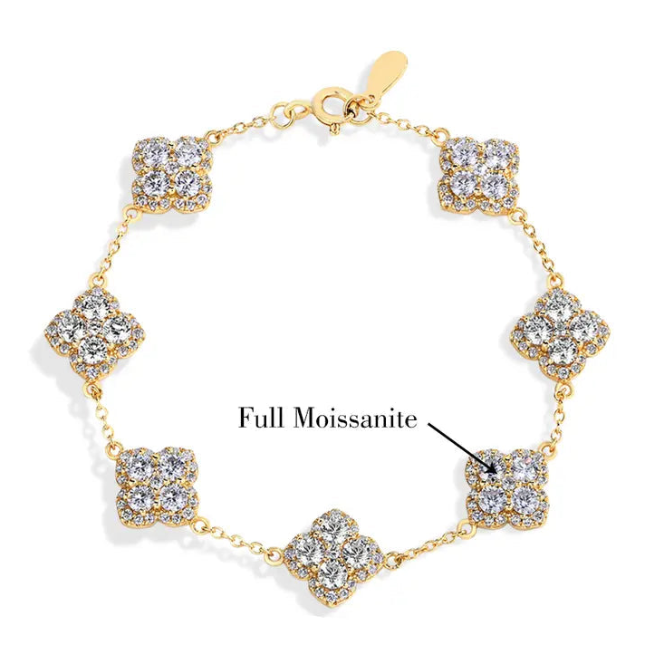 Moissanite Clover Bracelet