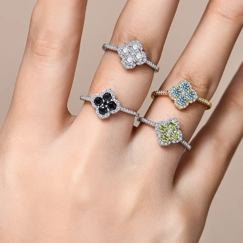 Clover 1.3ct D VVS1 Moissanite Ring