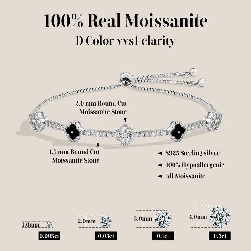 Lucky Clover Moissanite Bracelet