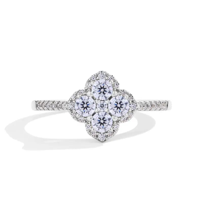 Clover 1.3ct D VVS1 Moissanite Ring