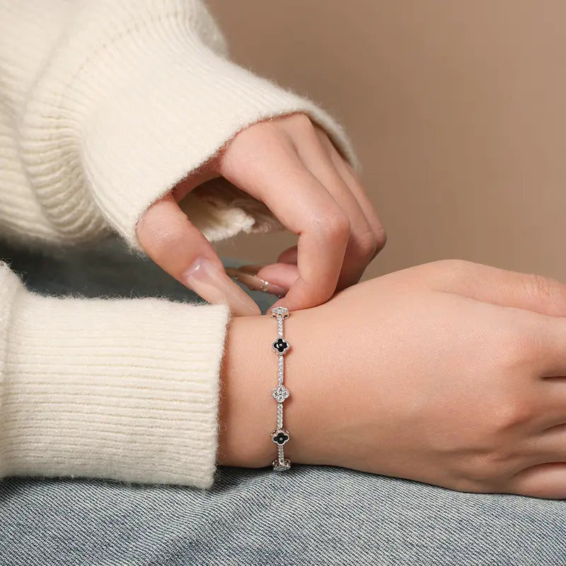 Lucky Clover Moissanite Bracelet