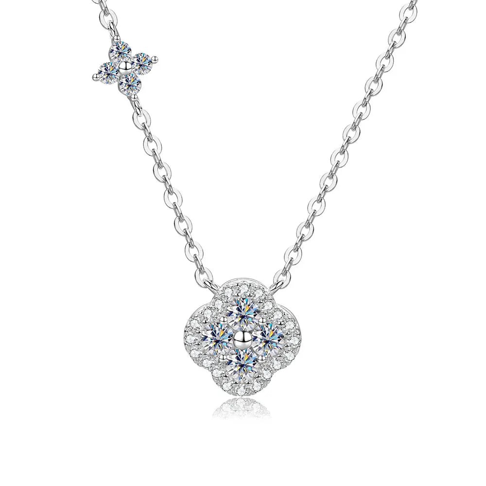 14K Gold VVS1 Clover Pendant Necklace