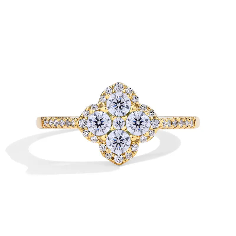 Clover 1.3ct D VVS1 Moissanite Ring